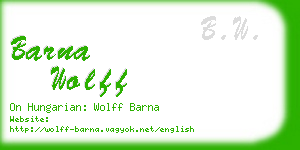 barna wolff business card